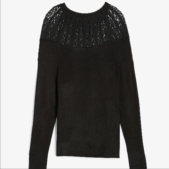 Express Lace Pieced Crew Neck Sweater - XL - Picture 3 of 5